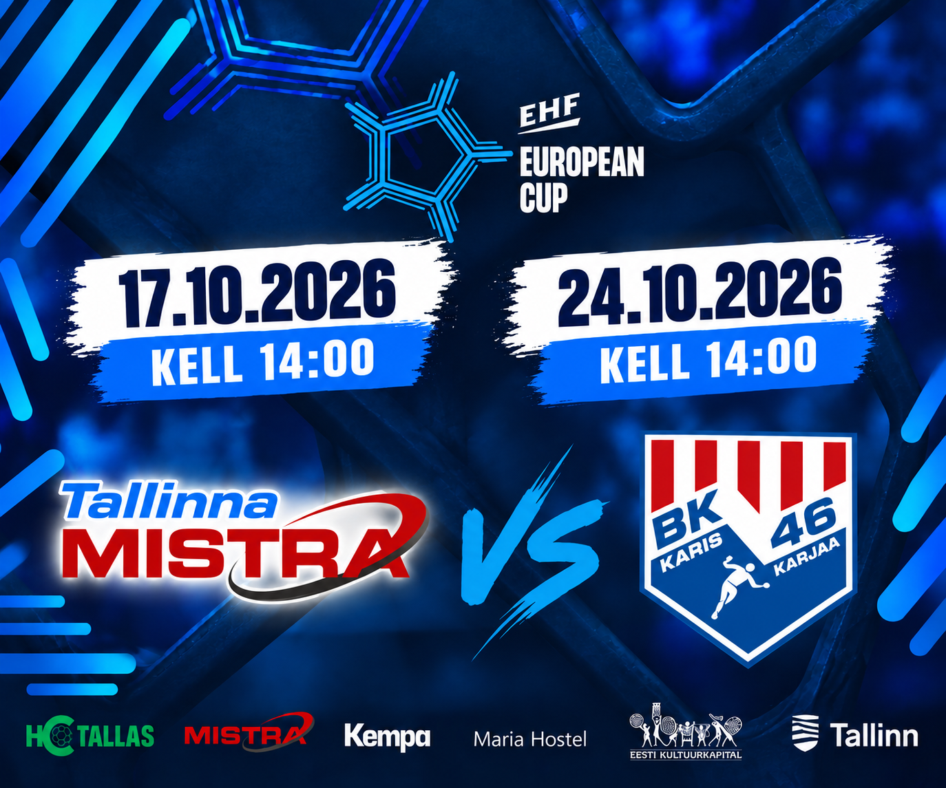 Tallinna Mistra vastaseks EHF European Cupi teises ringis BK-46 Karjaa.